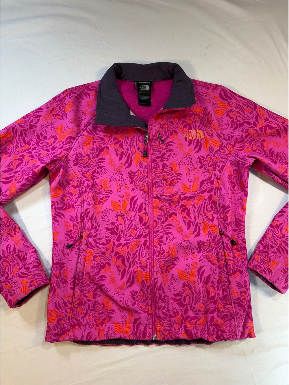 The North Face Women's Fleece Jacket Pink Floral Pattern Size S/P